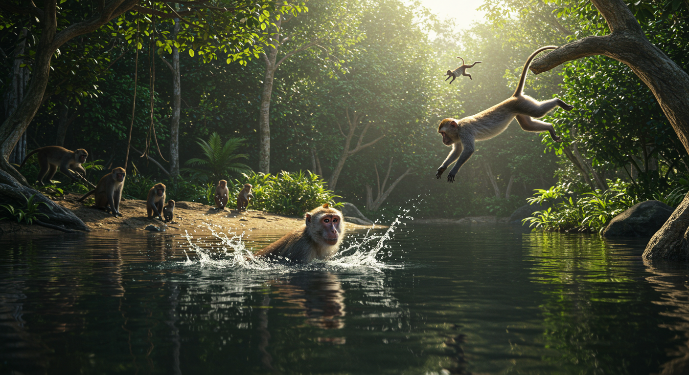Some monkey species are able to swim and even dive